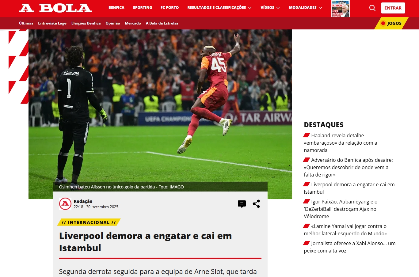 Galatasaray’ın Liverpool galibiyeti sonrası flaş manşet: Cehennem gibi...