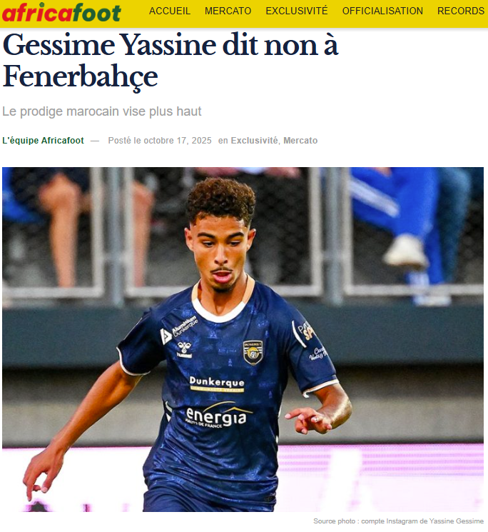 TRANSFER HABERİ | Gessime Yassine, Fenerbahçe’yi reddetti!
