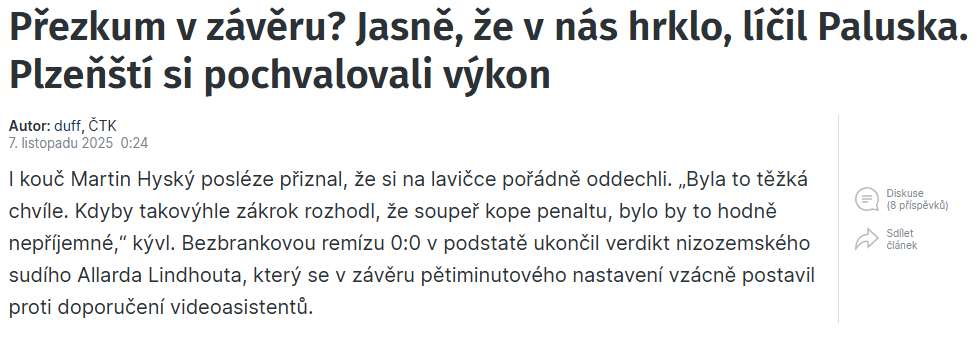 Çekya basınından V. Plzen-Fenerbahçe maçının hakemi hakkında çarpıcı sözler