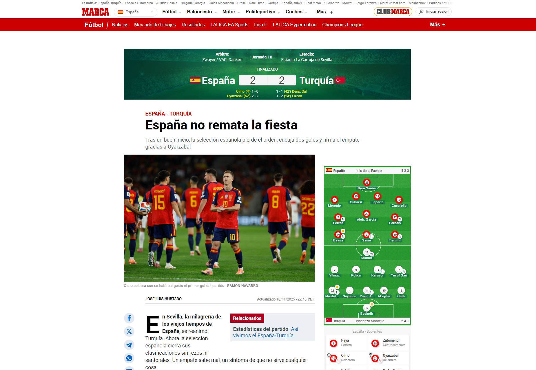 Bizim Çocuklar dış basında: İspanya partiyi bitiremedi!