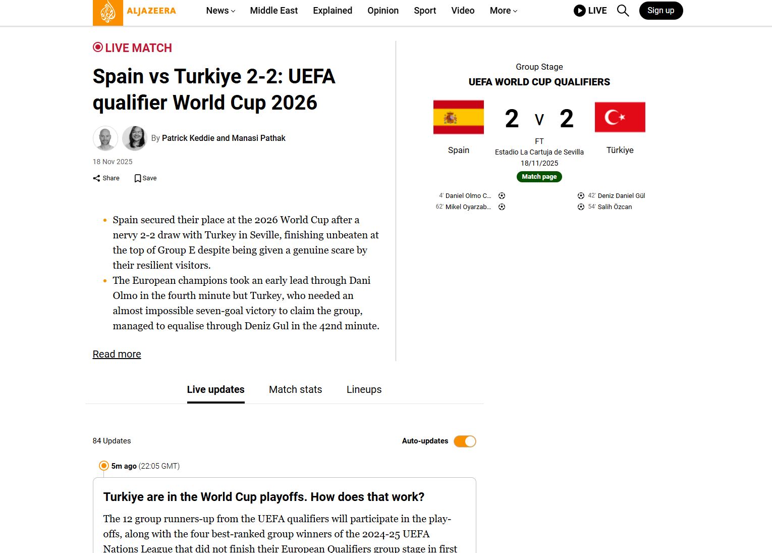 Bizim Çocuklar dış basında: İspanya partiyi bitiremedi!