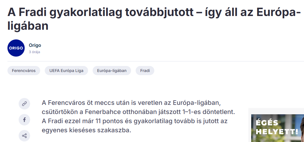 Fenerbahçe-Ferencvaros maçı Macar basınında manşetlerde! ’Acı verici derecede...’