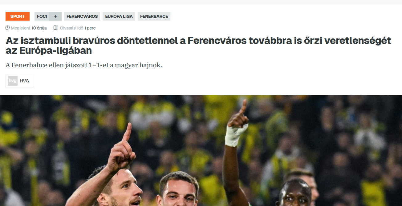 Fenerbahçe-Ferencvaros maçı Macar basınında manşetlerde! ’Acı verici derecede...’