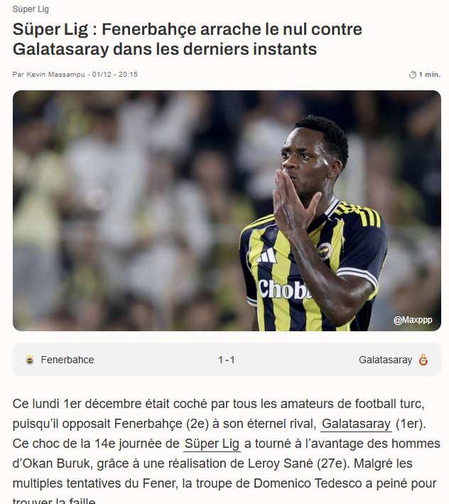 Dünya basını Fenerbahçe-Galatasaray derbisini konuştu