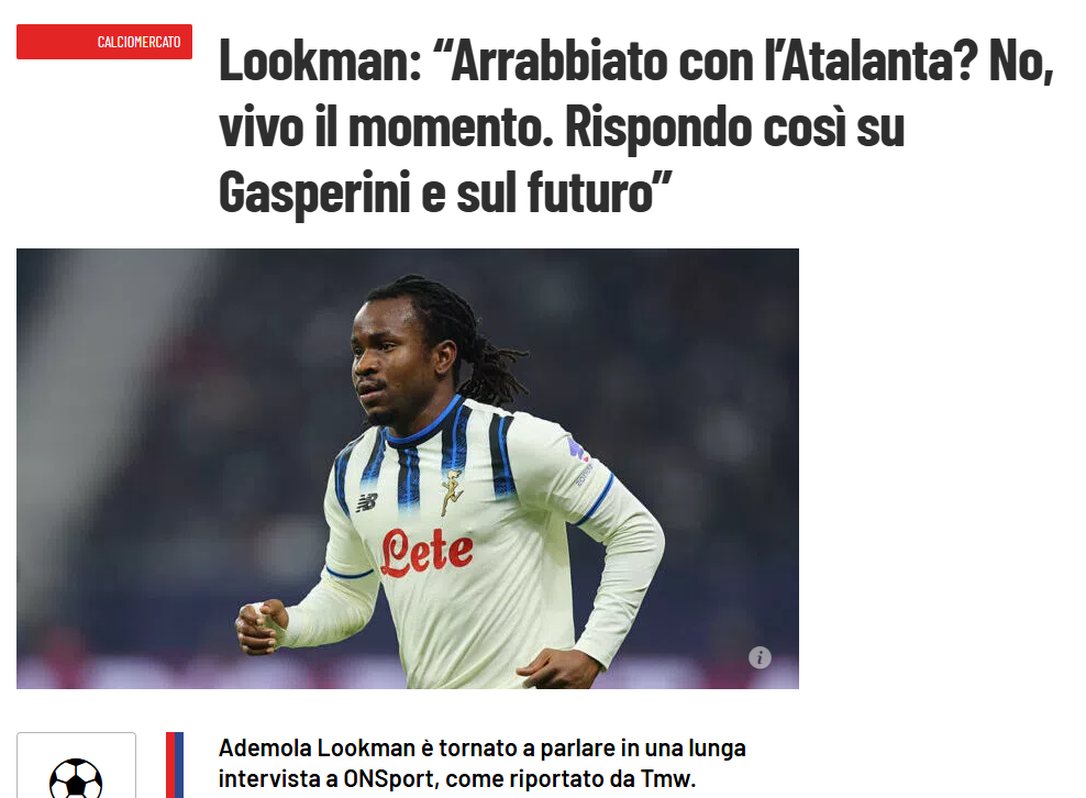 Adı Fenerbahçe ve Galatasaray ile anılan Lookman’dan flaş sözler!