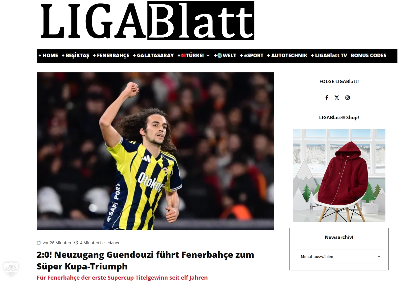 Fenerbahçe’nin Turkcell Süper Kupa zaferi dış basında! İşte o manşetler