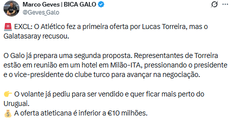 Atletico Mineiro Torreira’dan vazgeçmiyor! Galatasaray’a bir transfer teklifi daha yapacaklar