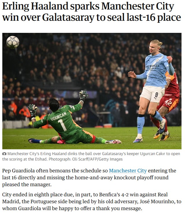 Ada basını Manchester City-Galatasaray maçını manşetlerine taşıdı!