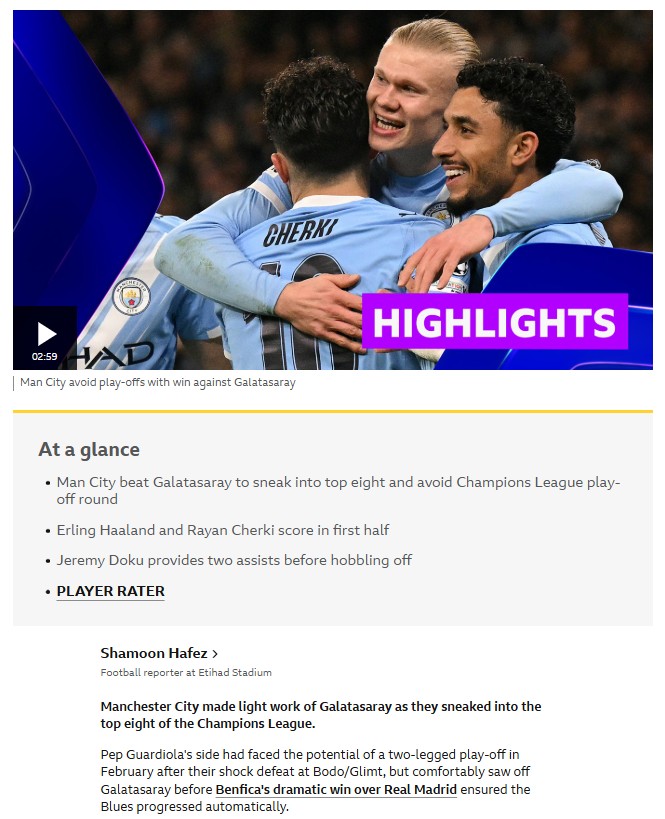 Ada basını Manchester City-Galatasaray maçını manşetlerine taşıdı!