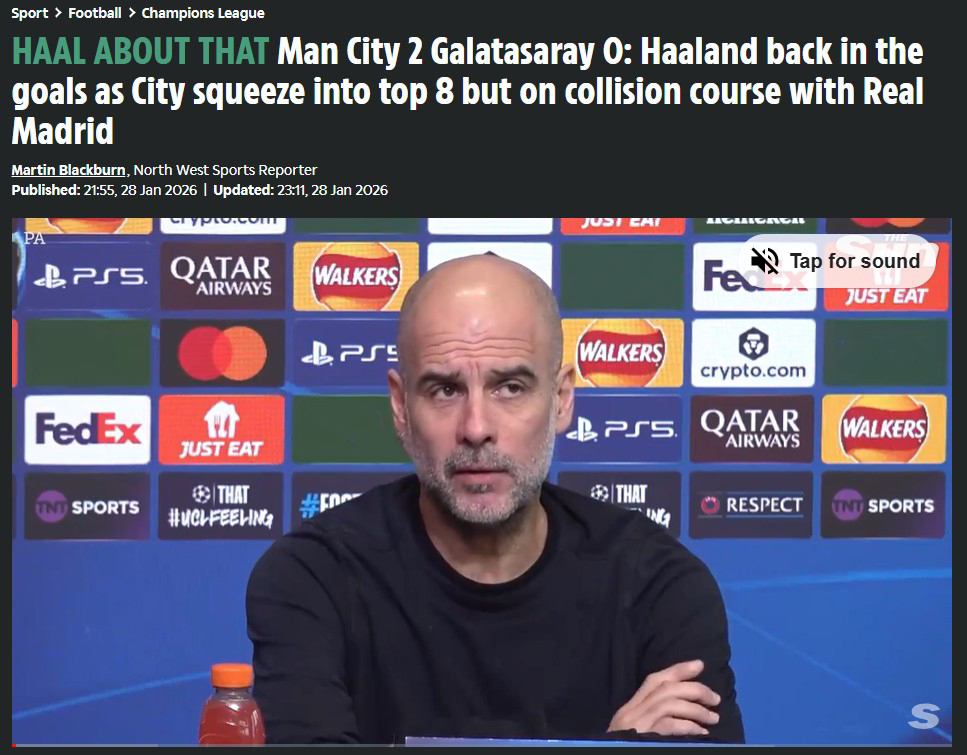Ada basını Manchester City-Galatasaray maçını manşetlerine taşıdı!