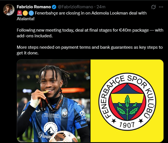 Fenerbahçe Lookman transferinde mutlu sona çok yakın! İtalyanlar duyurdu