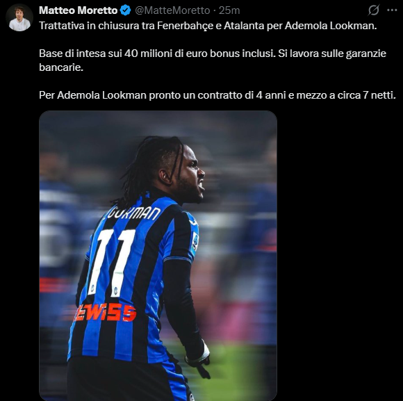Fenerbahçe Lookman transferinde mutlu sona çok yakın! İtalyanlar duyurdu