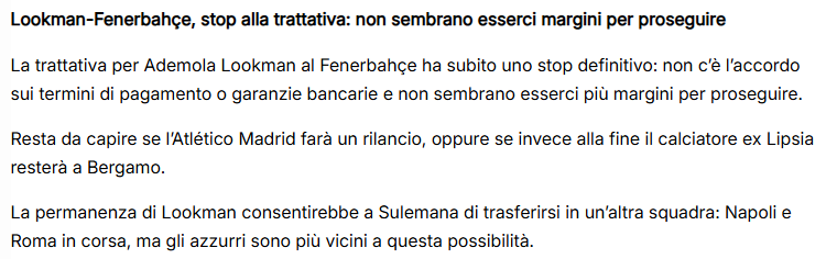 Fenerbahçe’ye Lookman şoku! Bunu kimse beklemiyordu