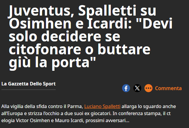 Spalletti Galatasaray’ın yıldız isimleri Icardi ve Osimhen’i değerlendirdi!
