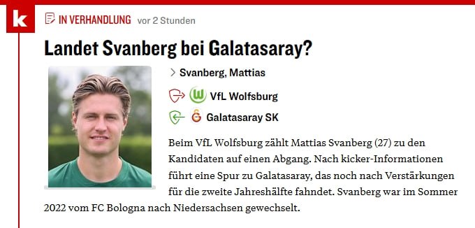 Galatasaray’da orta sahaya Mattias Svanberg sesleri! Alman basını duyurdu