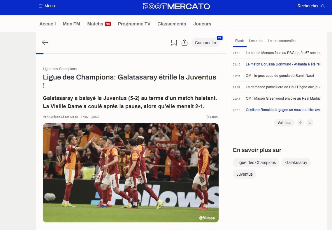 Galatasaray’ın Juventus karşısındaki zaferi dış basında büyük ses getirdi!