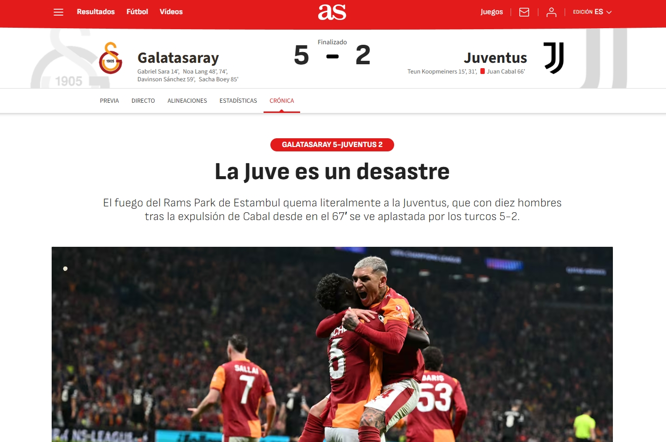 Galatasaray’ın Juventus karşısındaki zaferi dış basında büyük ses getirdi!