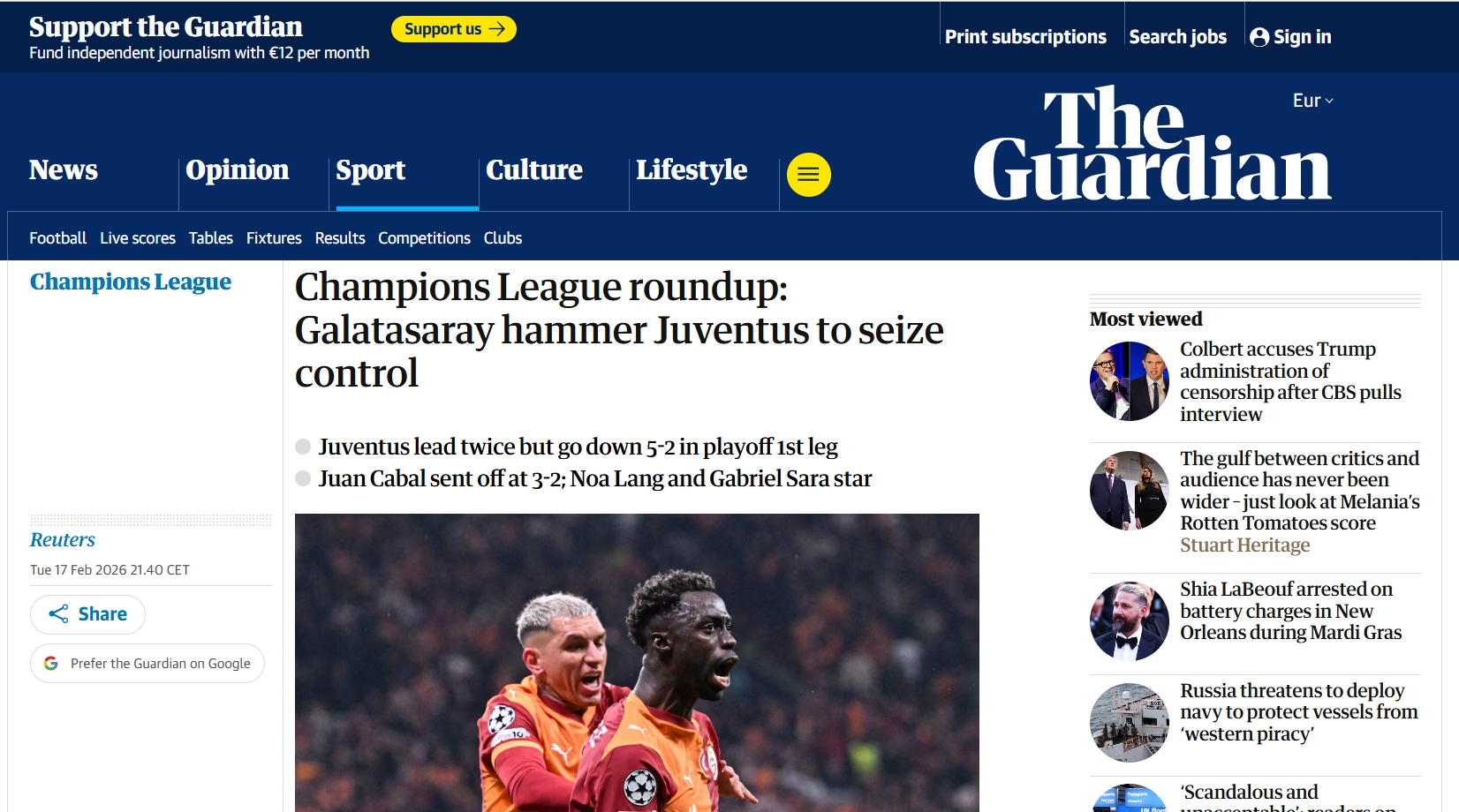 Galatasaray’ın Juventus karşısındaki zaferi dış basında büyük ses getirdi!