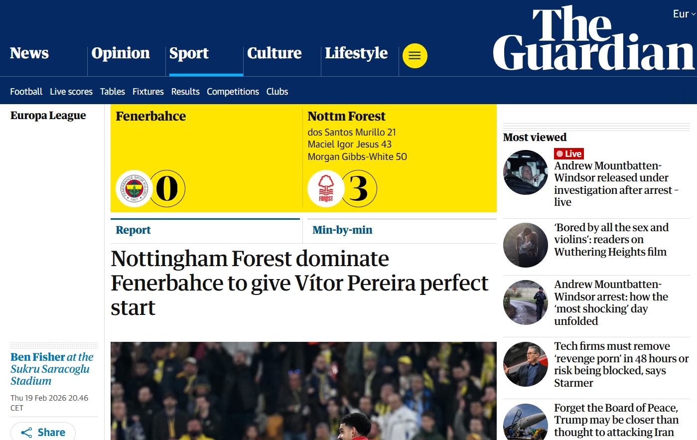 Fenerbahçe - Nottingham Forest maçı sonrası dış basın: Domine ettiler!