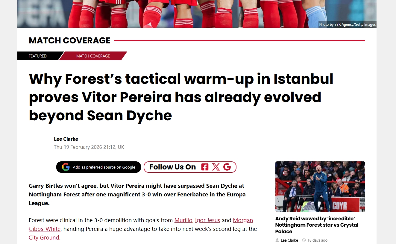 Fenerbahçe - Nottingham Forest maçı sonrası dış basın: Domine ettiler!