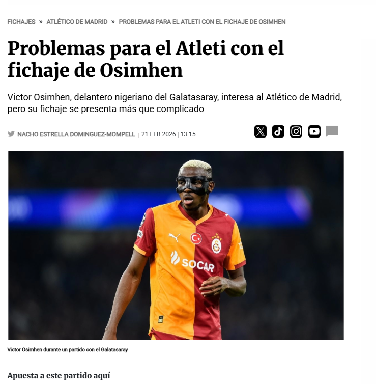 Atletico Madrid Galatasaraylı yıldızı istiyor! Transferdeki o engel aşılırsa...