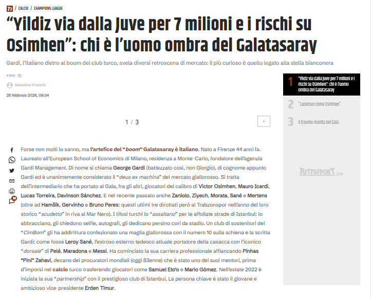 George Gardi’den Galatasaray ve Kenan Yıldız itirafı! Transfer...