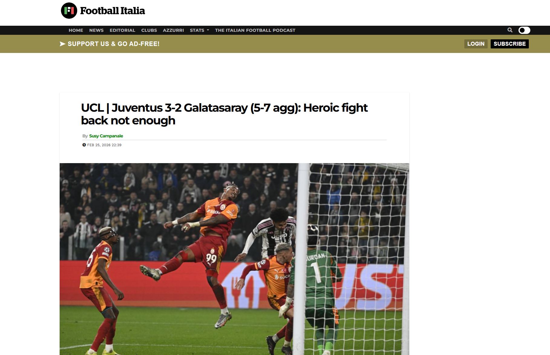 Football Italia | Destansı mücadele geri dönüşe yetmedi.