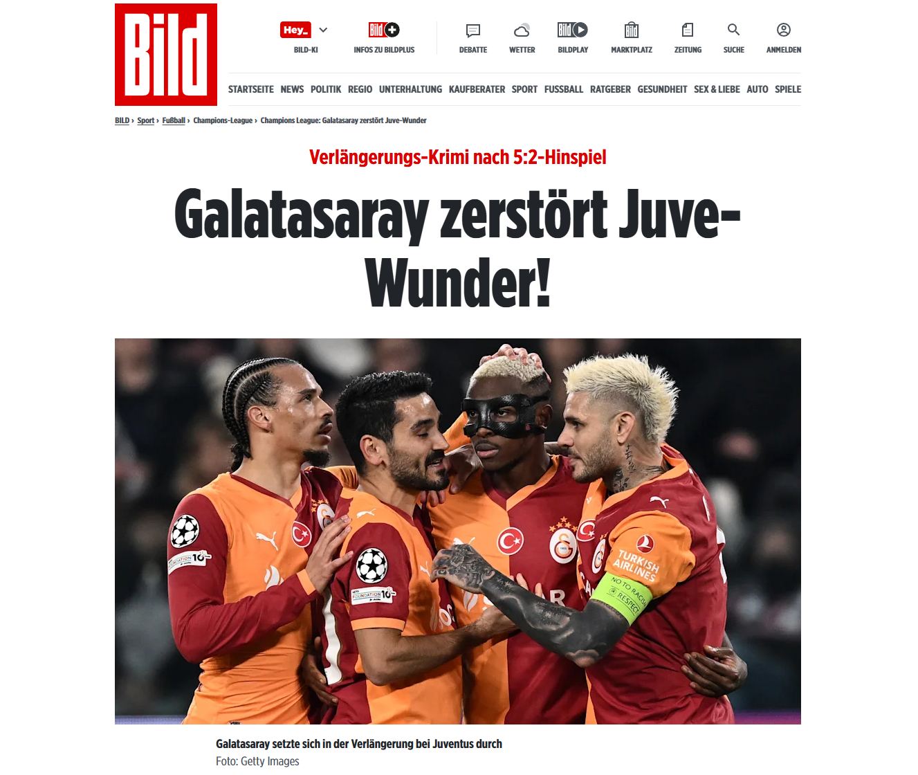 Bild | Galatasaray, Juventus'un mucizesini yerle bir etti!