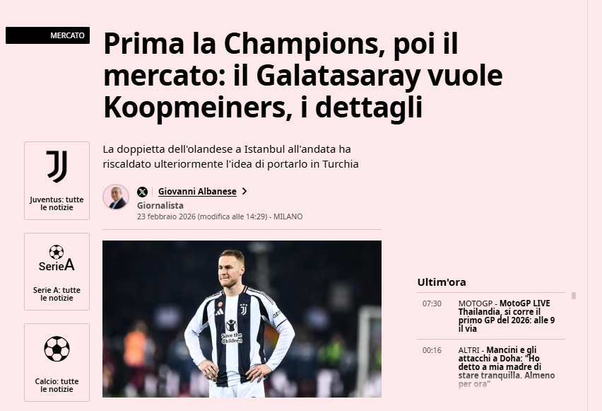 Galatasaray’a transfer müjdesi! Juventus o ismin biletini kesti