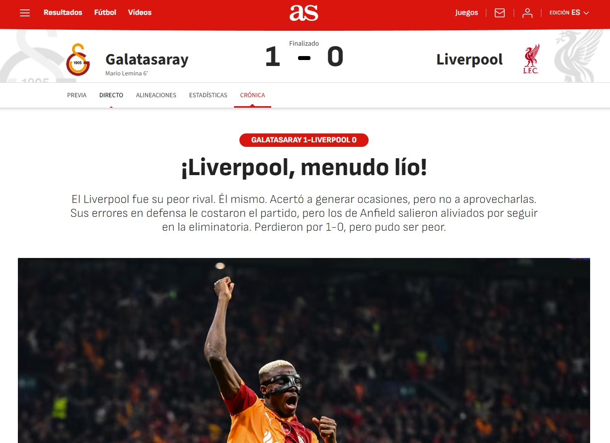 Galatasaray’ın Liverpool zaferi dış basında! İşte atılan manşetler