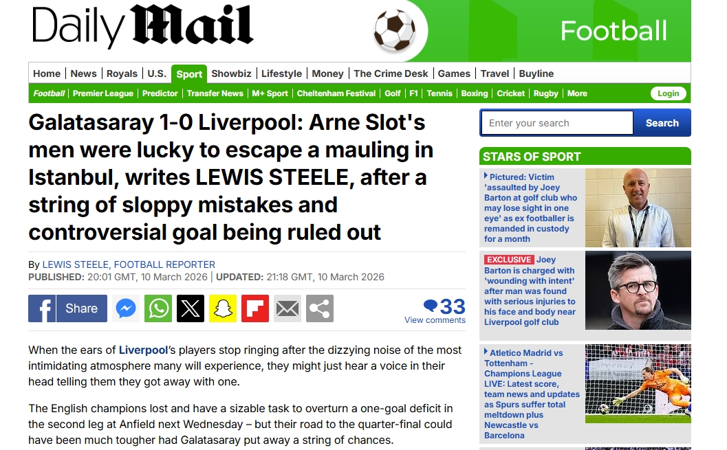 Galatasaray’ın Liverpool zaferi dış basında! İşte atılan manşetler