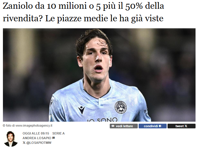 Udinese’den Nicolo Zaniolo kararı! Bonservisini alacaklar mı?