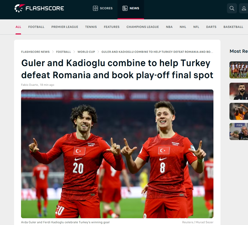 Milli Takım’ın Romanya zaferi dış basında! Arda Güler’e övgüler yağdı