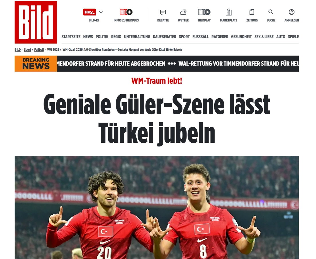 Milli Takım’ın Romanya zaferi dış basında! Arda Güler’e övgüler yağdı