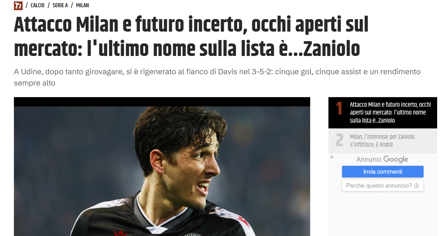 Galatasaray’ın kiralık gönderdiği Nicolo Zaniolo’nun yeni talibi...