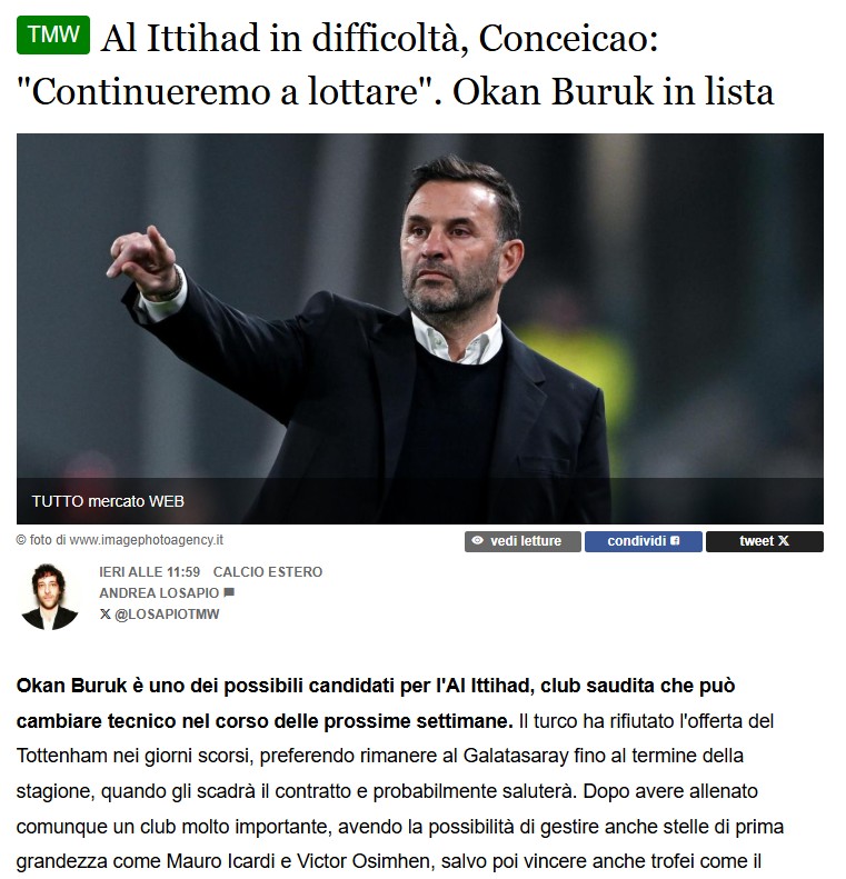 Galatasaray Teknik Direktörü Okan Buruk’a iki talip! Tottenham’ın teklifini reddetmişti