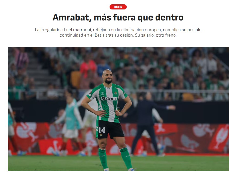 Fenerbahçe’ye Sofyan Amrabat şoku!