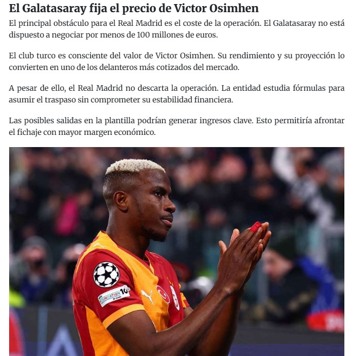 Dünya devinden Victor Osimhen’e kanca! İspanyol basını duyurdu