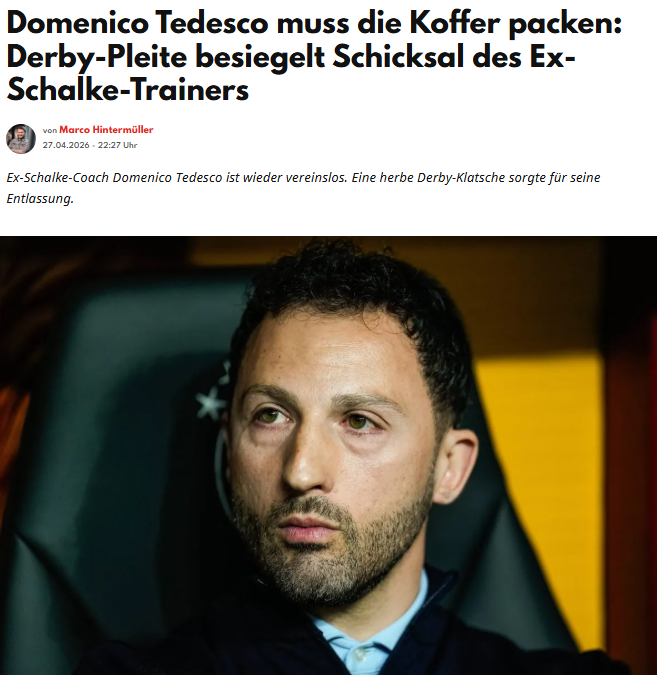 Domenico Tedesco kararı dış basında: Mourinho’nun halefi görevden alındı