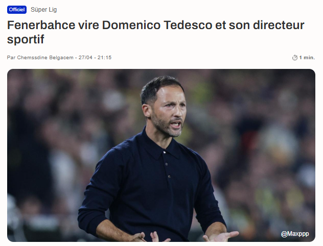 Domenico Tedesco kararı dış basında: Mourinho’nun halefi görevden alındı