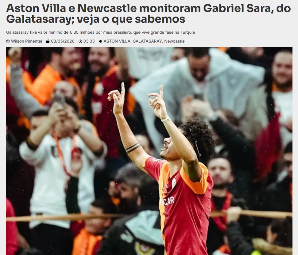 Galatasaray’dan Gabriel Sara kararı! Brezilya basını o gelişmeyi duyurdu