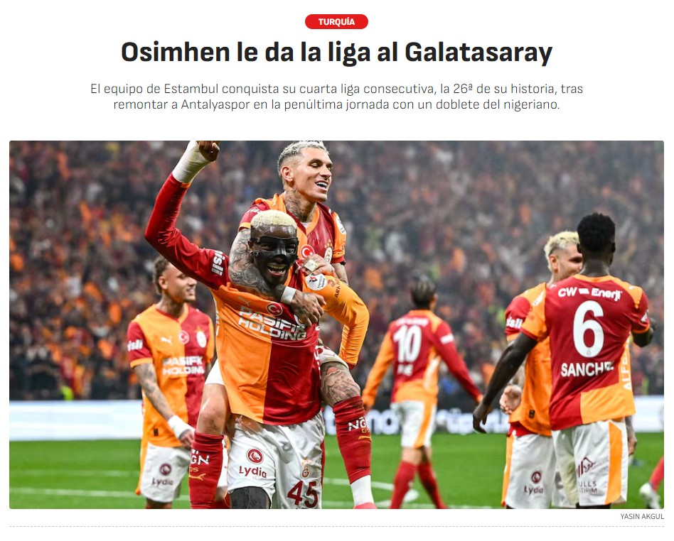 Dünya basını Galatasaray’ın şampiyonluğunu konuşuyor!