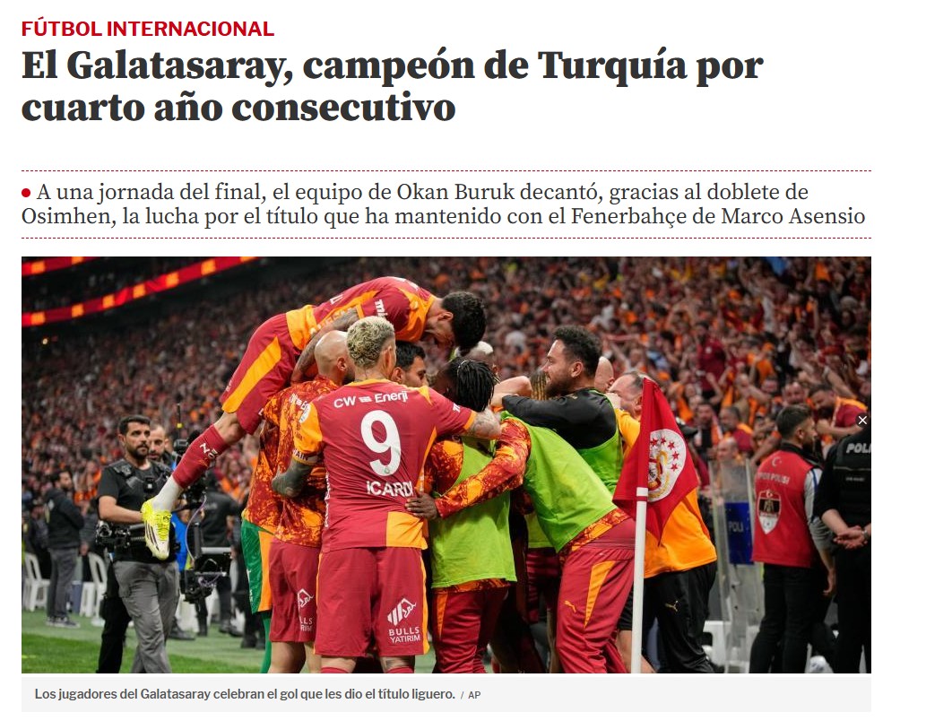 Dünya basını Galatasaray’ın şampiyonluğunu konuşuyor!