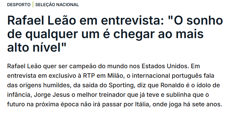 Rafael Leao’dan Jorge Jesus açıklaması! Fenerbahçe ve Galatasaray’ın transfer gündeminde