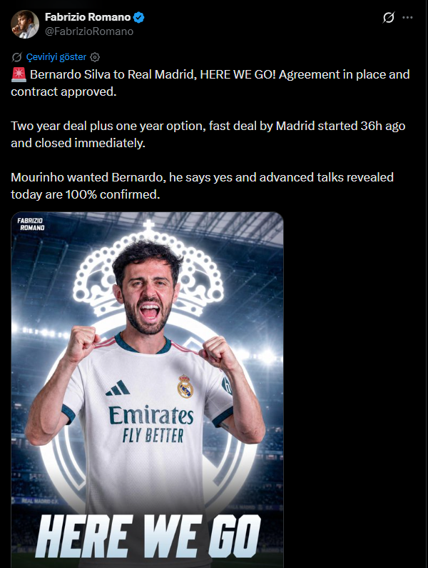 TRANSFER HABERİ: Galatasaray’a Bernardo Silva’dan kötü haber! İşte yeni takımı