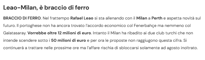 Milan’dan Fenerbahçe ve Galatasaray’a Leao yanıtı! İtalyan basını duyurdu